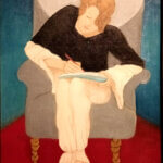Mujer escribiendo en sillón. Gabriele Münter